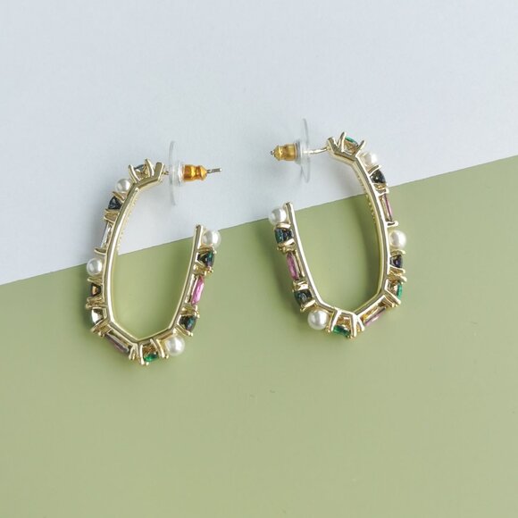 Kendra Scott Madelyn Multi Mix Hoop Earrings in Gold - Picture 3 of 4